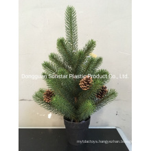 Plastic Christmas Pine Tree Artificial Plant with Cones and Pot for Decoration (50945)